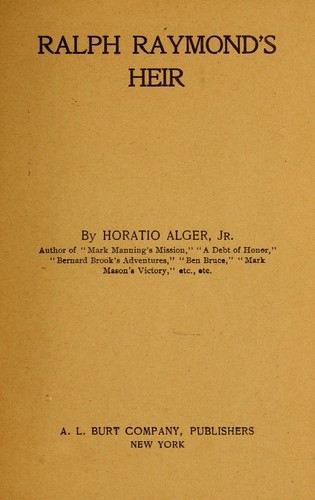 Cover for Ralph Raymond's heir