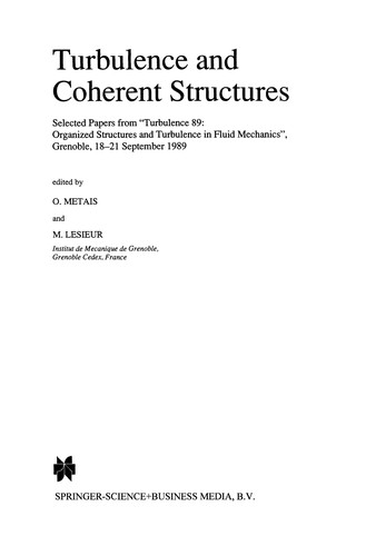 Cover for Turbulence and Coherent Structures