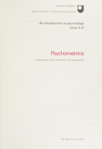 Cover for Psychometrics