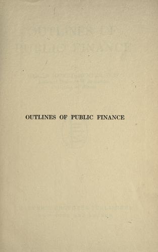 Cover for Outlines of public finance