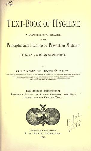 Cover for Text-book of hygiene