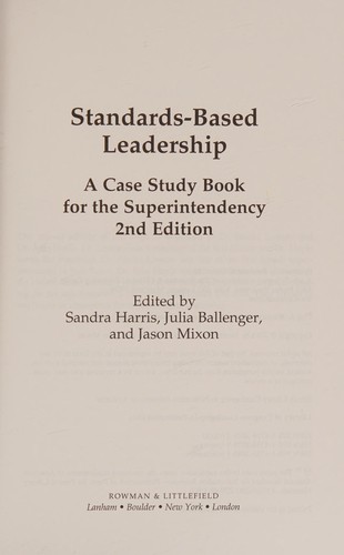 Cover for Standards-Based Leadership