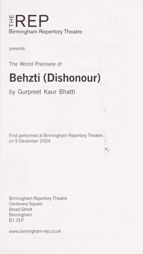 Cover for Behzti