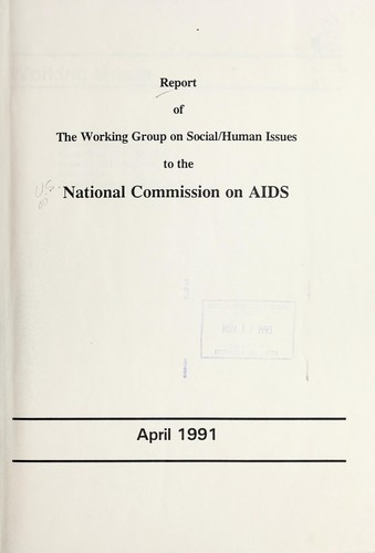 Cover for Report of the Working Group on Social/Human Issues to the National Commission on AIDS.