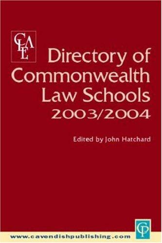 Cover for Directory of Commonwealth Law Schools 2003-2004