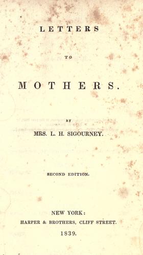 Cover for Letters to mothers.