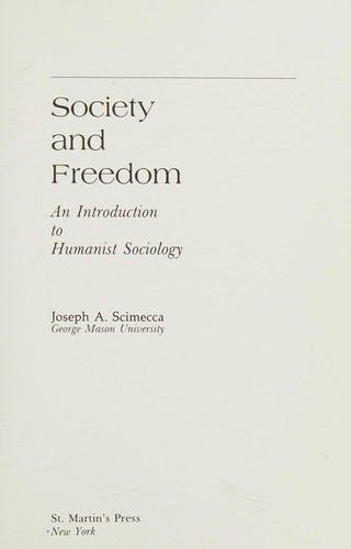 Cover for Society and freedom