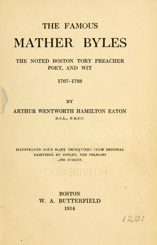 Cover for The famous Mather Byles