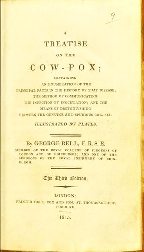 Cover for A treatise on the cow-pox; containing ... the principal facts in the history of that disease, etc