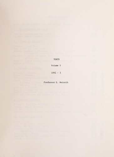 Cover for Torts