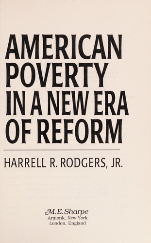 Cover for American poverty in a new era of reform