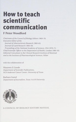 Cover for How to Teach Scientific Communication