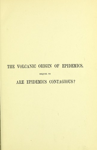 Cover for The volcanic origin of epidemics