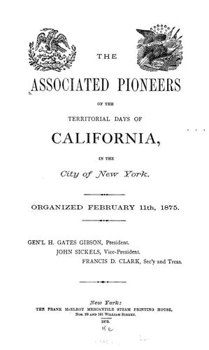 Cover for Re-unions of the old Californians in New York