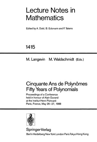 Cover for Cinquante ans de polynômes =