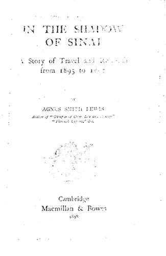 Cover for In the shadow of Sinai