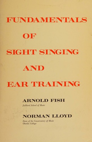 Cover for Fundamentals of sight singing and ear training