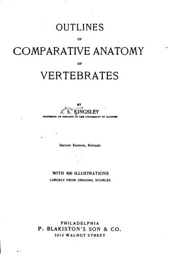 Cover for Outlines of comparative anatomy of vertebrates