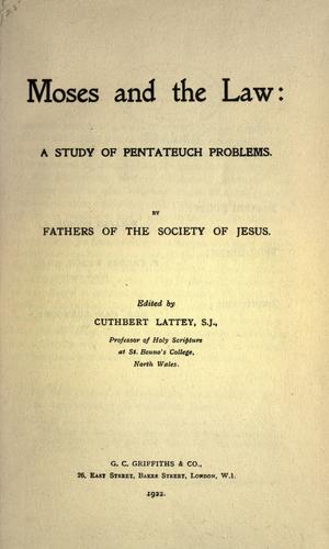 Cover for Moses and the Law