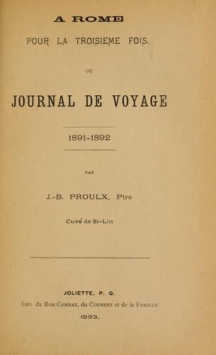 Cover for À Rome pour la troisième fois