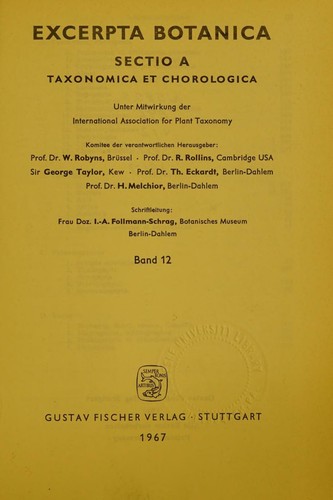 Cover for Excerpta Botanica Sectio A Taxonomica et Chorologica 2