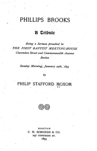 Cover for Phillips Brooks