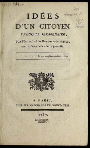 Cover for Ide es d'un citoyen presque sexagenaire