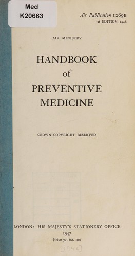 Cover for Handbook of preventive medicine