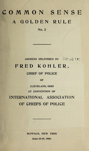 Cover for Common sense, a golden rule no. 2