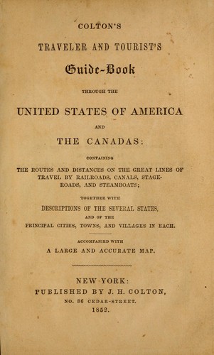 Cover for Colton's traveler and tourist's guide-book through the United States of America and the Canadas
