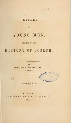 Cover for Letters to young men founded on the history of Joseph