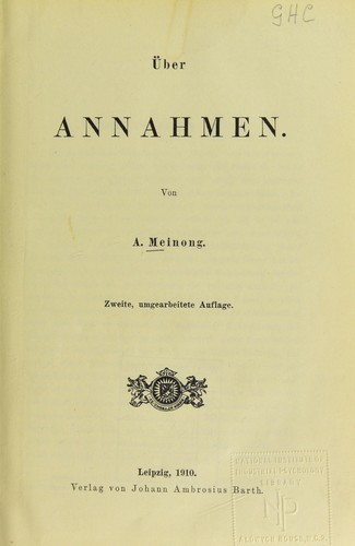 Cover for ©ber Annahmen
