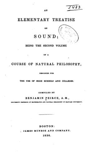 Cover for An elementary treatise on sound