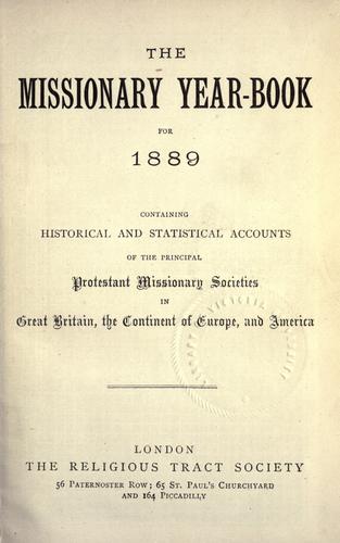 Cover for The missionary year-book for 1889