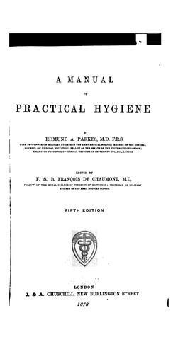 Cover for A manual of practical hygiene