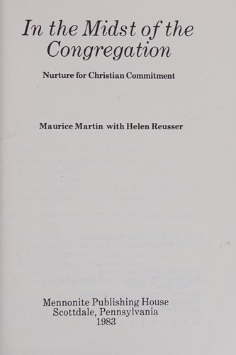 Cover for In the Midst of the Congregation