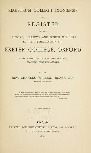 Cover for Registrum Collegii exoniensis.
