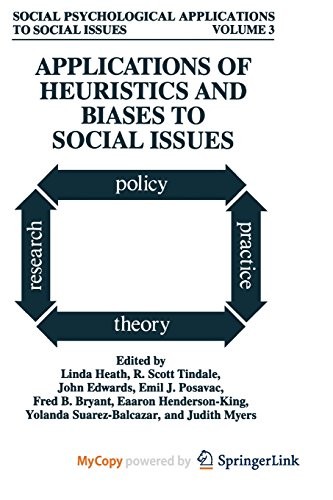 Cover for Applications of Heuristics and Biases to Social Issues