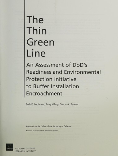 Cover for The thin green line