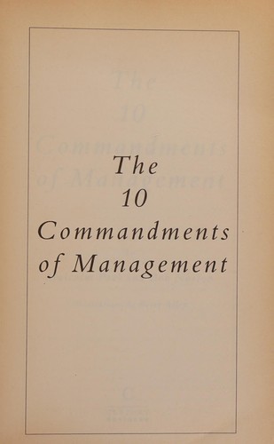Cover for The 10 commandments of management