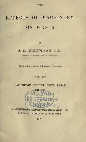 Cover for The effects of machinery on wages