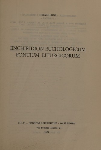 Cover for Enchiridion euchologicum fontium liturgicorum