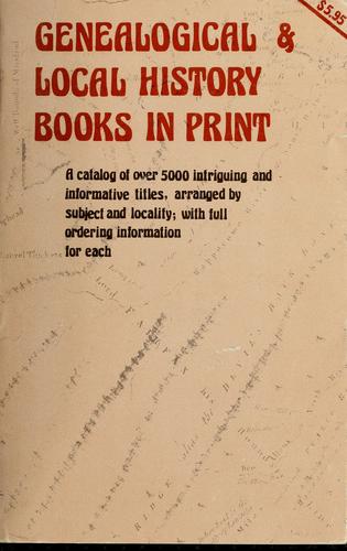 Cover for Genealogical & local history books in print