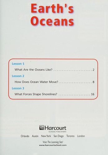 Cover for Earth's Oceans, Below-level Reader Grade 5