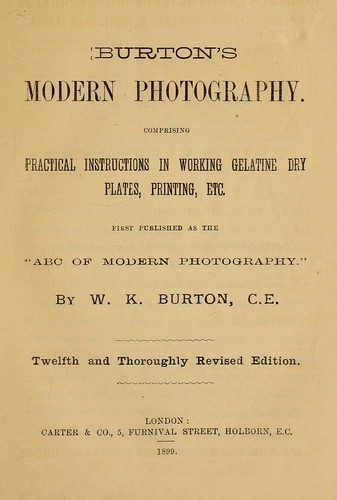 Cover for Burton's modern photography