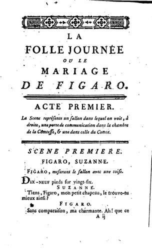 Cover for La folle journée, ou le mariage de Figaro: comédie en cinq actes, en prose