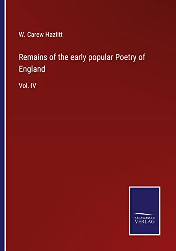 Cover for Remains of the early popular Poetry of England