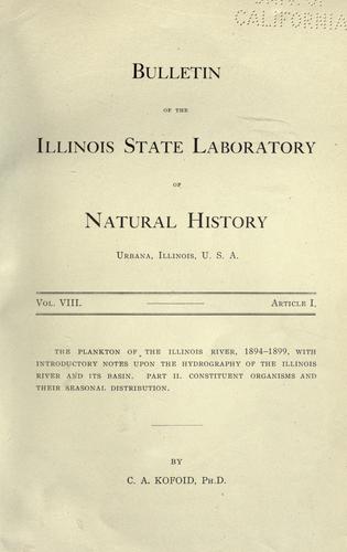Cover for The plankton of the Illinois river, 1894-1899