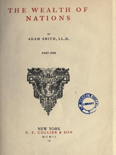 Cover for The wealth of the nations.