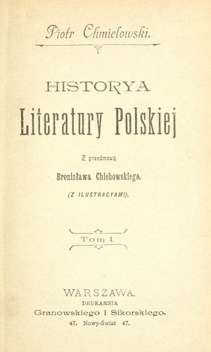 Cover for Historya literatury polskiej.